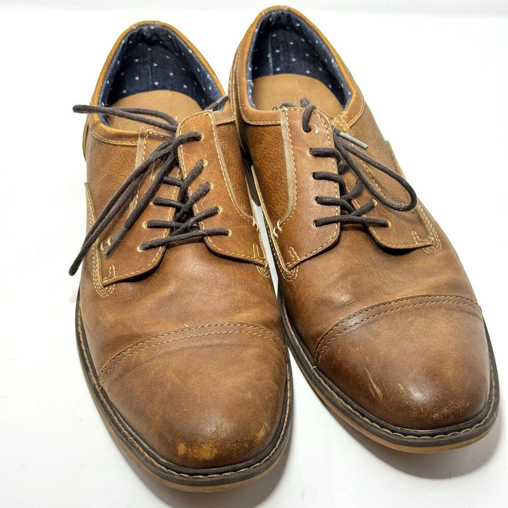 Hawker Rye Men's Cognac Brown Cap Toe Oxford Dress Shoe Size 11 Business Casual